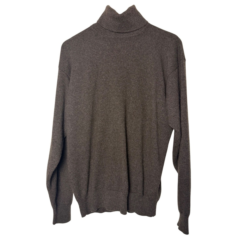 TSE Cashmere Turtleneck Sweater Mens L Brown Solid EUC